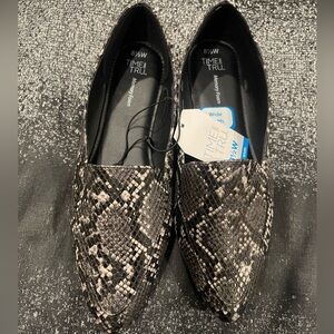 Time & Tru Faux Snakeskin Pointed Toe Loafers